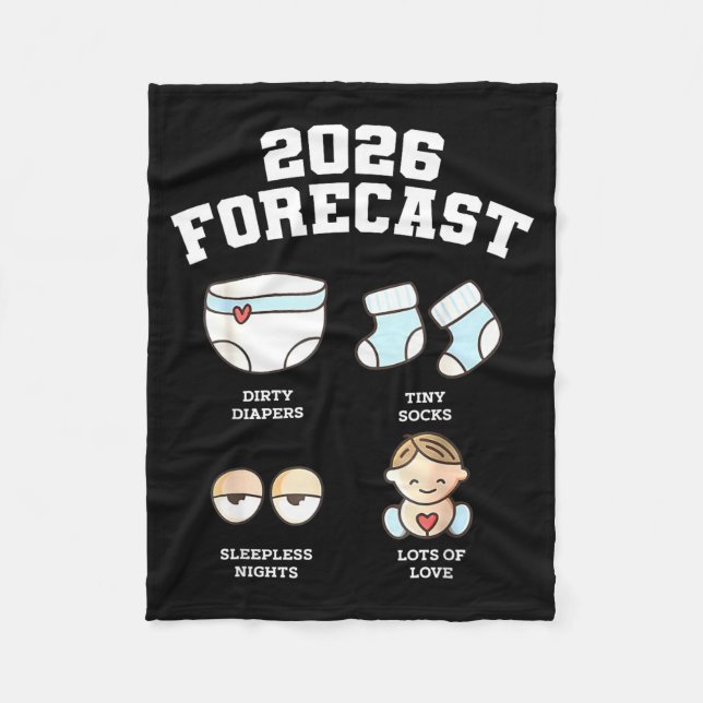 Baby Coming Soon 2026 Forecast Baby Shower Funny N Fleece Blanket (Front)