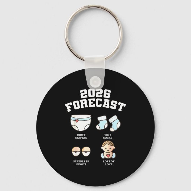 Baby Coming Soon 2026 Forecast Baby Shower Funny N Keychain (Front)
