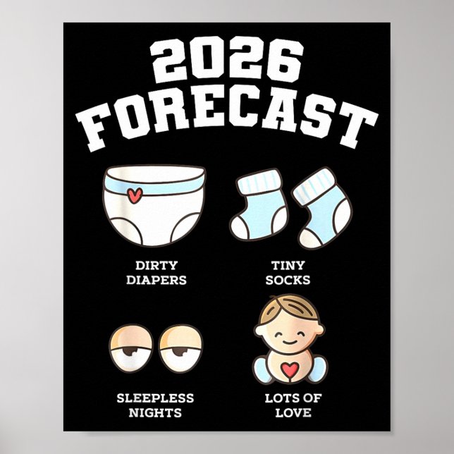 Baby Coming Soon 2026 Forecast Baby Shower Funny N Poster (Front)