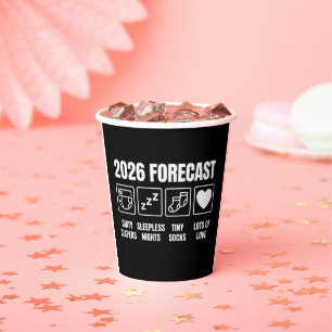 Baby Coming Soon 2026 Forecast Baby Shower Funny  Paper Cups