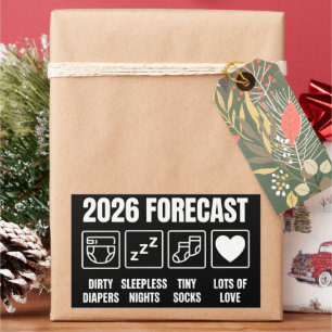 Baby Coming Soon 2026 Forecast Baby Shower Funny  Sticker