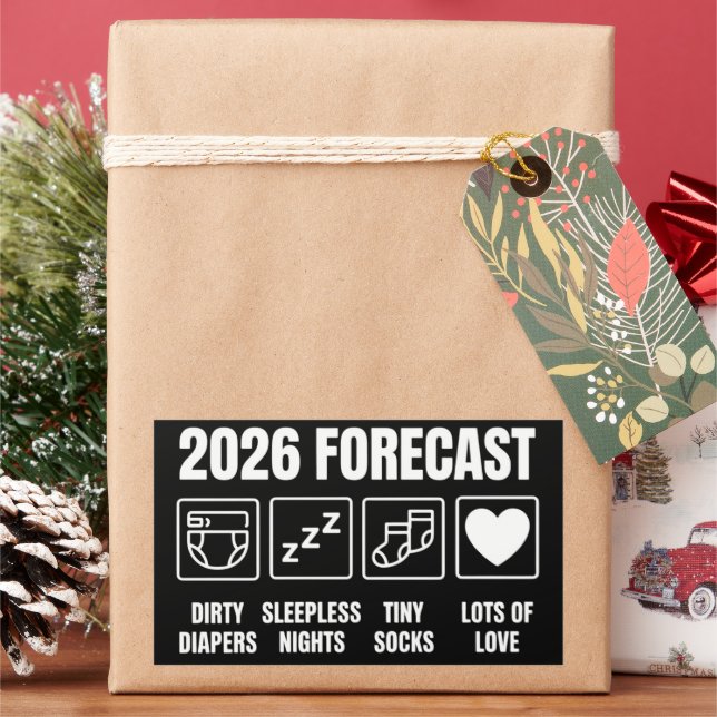 Baby Coming Soon 2026 Forecast Baby Shower Funny  Sticker (Holiday)