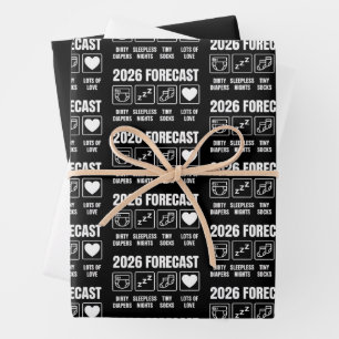 Baby Coming Soon 2026 Forecast Baby Shower Funny  Wrapping Paper Sheet
