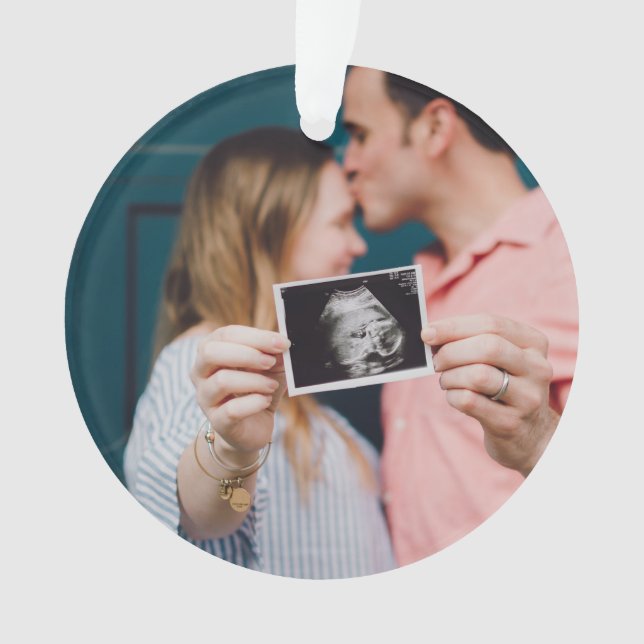 Baby Coming Soon - Personalized Christmas Ornament (Front)