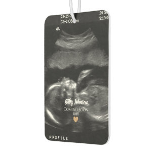 Baby Coming Soon Ultrasound Gold heart Air Freshener