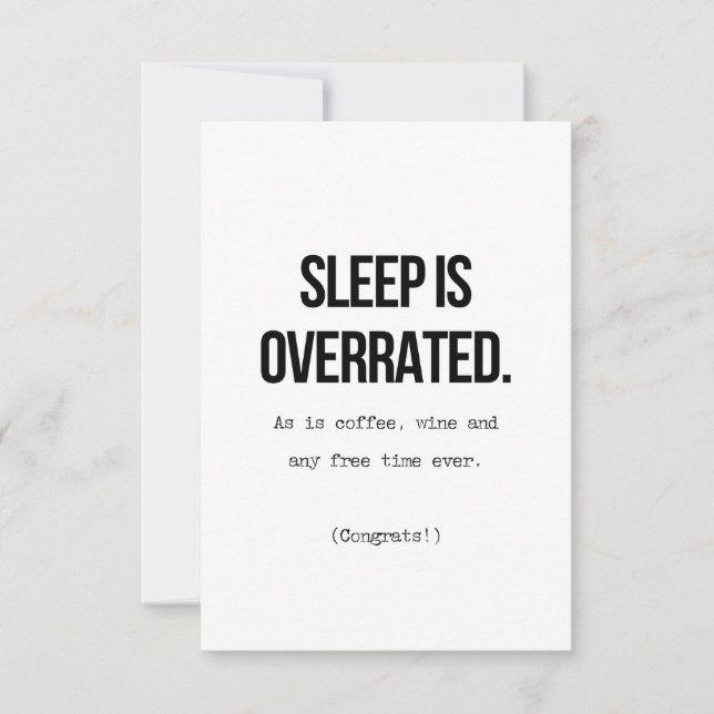 Baby Congratulations Card for Birth - Sleep (Front)