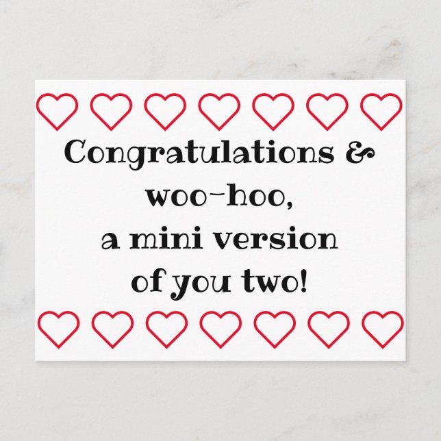 Baby congratulations card, welcome baby postcard (Front)