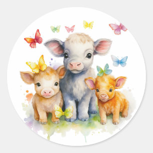 Baby Cow and Butterfly Stickers