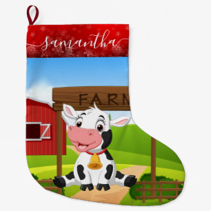 Baby Cow farm Christmas Stocking