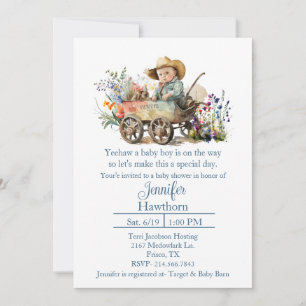 Baby Cowboy Baby Shower Invitation