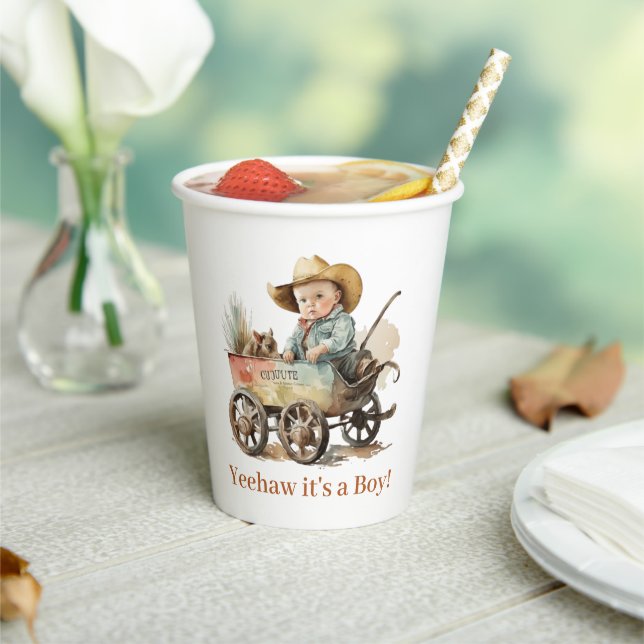 Baby Cowboy Baby Shower  Paper Cups (Insitu)