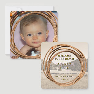 Baby Cowboy or Cowgirl Announcement Ceramic Ornament