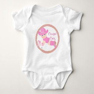 Baby Cowgirl Pink Hat Boots and Horse Bodysuit