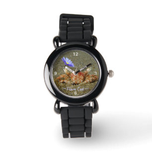 Baby crab holding purple flower Watch