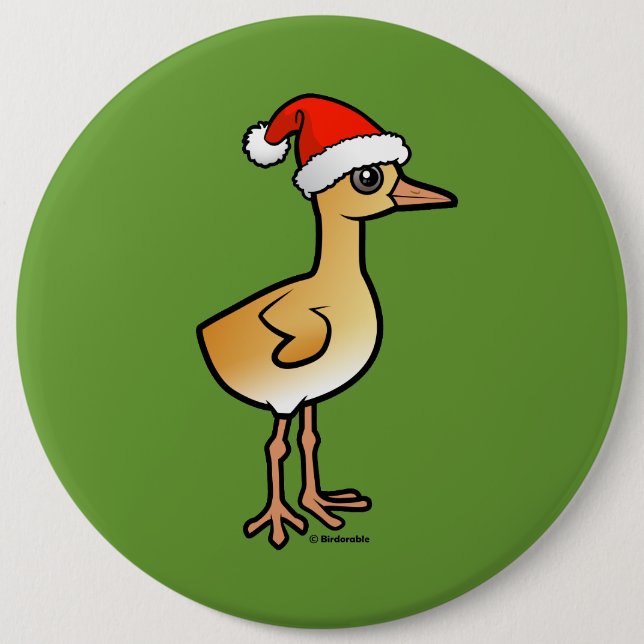 Baby Crane Santa 6 Inch Round Button (Front)