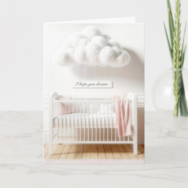 Baby Crib for Newborn Congratulations Card (Front)