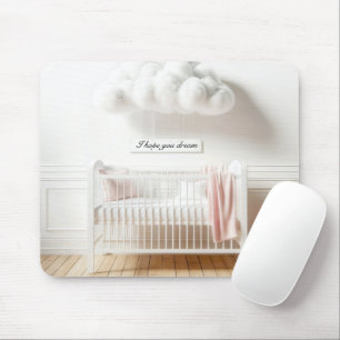 Baby Crib In a Nursery With Clouds Mouse Pad