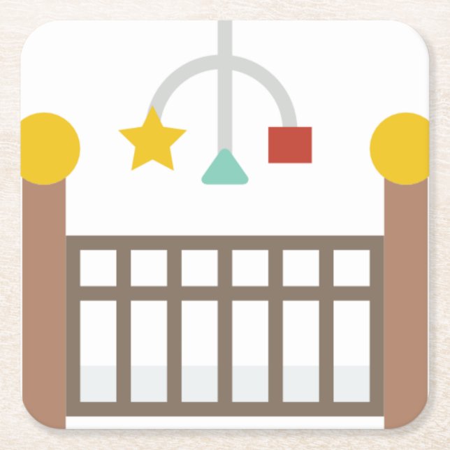 baby crib square paper coaster (Front)