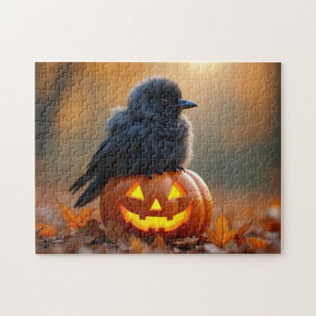 Baby Crow and the Jack-O-Lantern Jigsaw Puzzle (Horizontal)