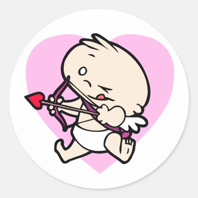 Baby Cupid Aiming For Love Stickers (Front)
