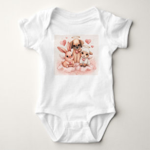Baby Cupid Animals Valentine’s One Piece Bodysuit