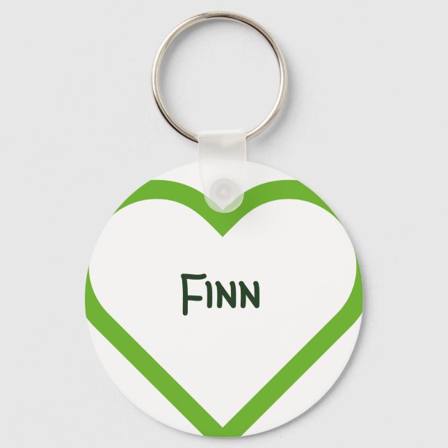 Baby Custom Name Heart Key Ring (Front)
