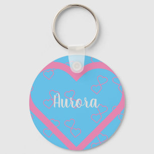 Baby Custom Name Heart Key Ring