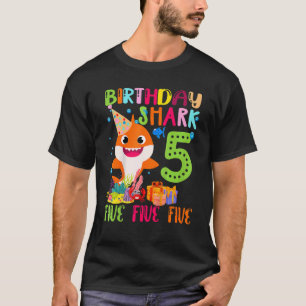 Baby Cute Shark 5th Birthday Boy Girl 5 Years Old T-Shirt