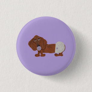 Baby Dachshund 1 Inch Round Button