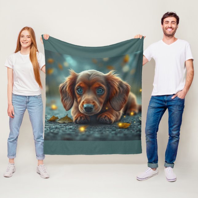 baby dachshund fleece blanket (In Situ)