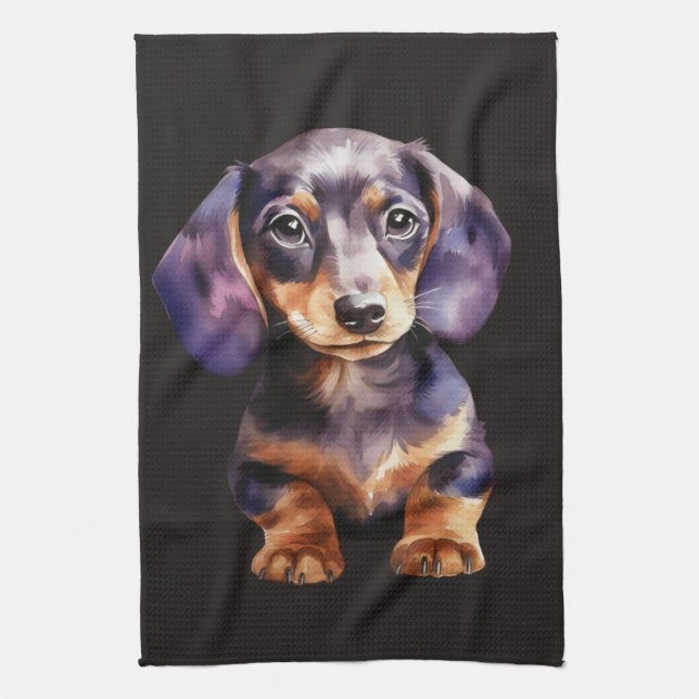 Baby Dachshund Kitchen Towel (Vertical)