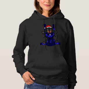 Baby Dachshund Santa Funny Cute Dog Mom Dad Christ Hoodie