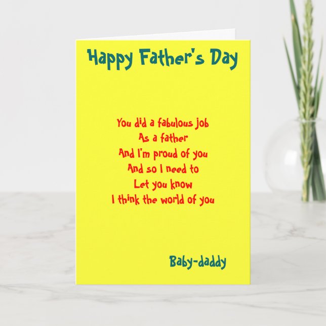 Baby daddy  father's day greeting cards (Front)