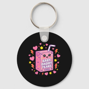 Baby Daddy Tears Kawaii Juice Box Cute Funny Keychain