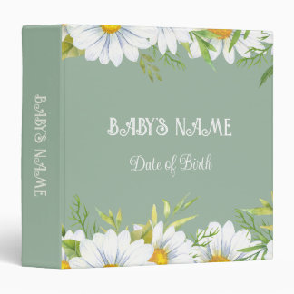 Baby Daisy Boho Photo Album Customizable Binder