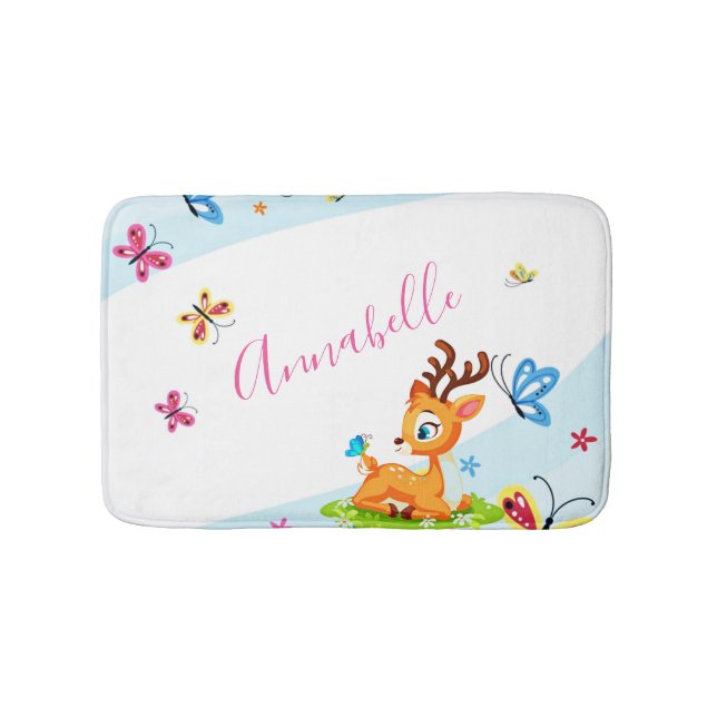 Baby dear (deer) personalized bath mat (Front)