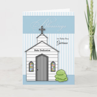 Baby Dedication in Blue for Boys with Chapel Card