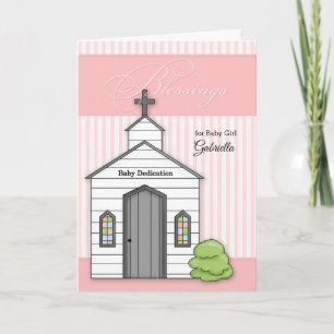 Baby Dedication in Pink for Girls with Chapel Card