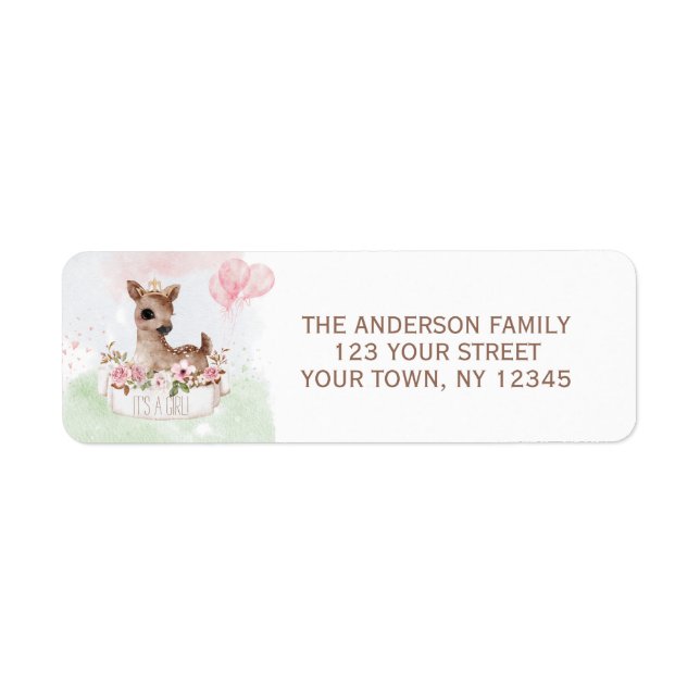Baby Deer Animal  Label (Front)