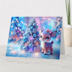 Baby Deer Christmas Fantasy Card