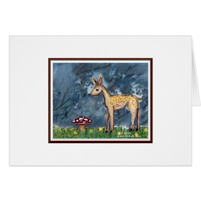 baby deer eating mushroom (Front Horizontal)