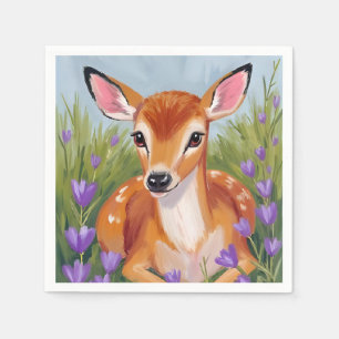 Baby Deer Fawn Animal Painting Watercolor Art Napkin