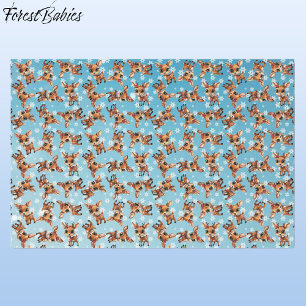 Baby Deer, Fawn, Doe, Reindeer🦌🎄 Blue, Snowflake Tissue Paper