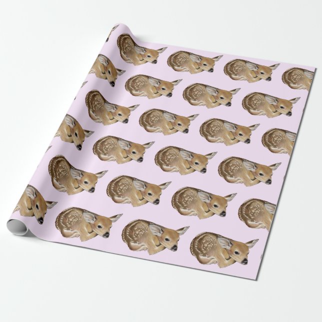 Baby Deer Fawn Wrapping Paper (Unrolled)
