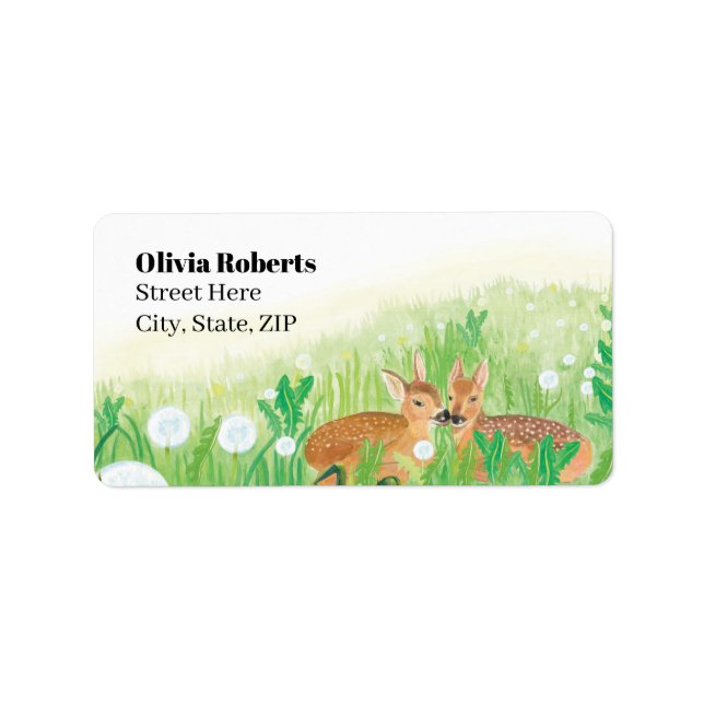 Baby Deer - Fawns Illustration Return Address Label (Front)