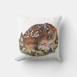 Baby Deer Girls  Throw Pillow