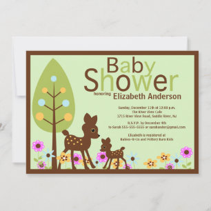 Baby Deer Neutral Baby Shower Invitation