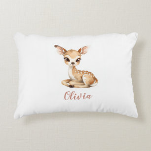 Baby Deer Nursery Lumbar Pillow Custom Name