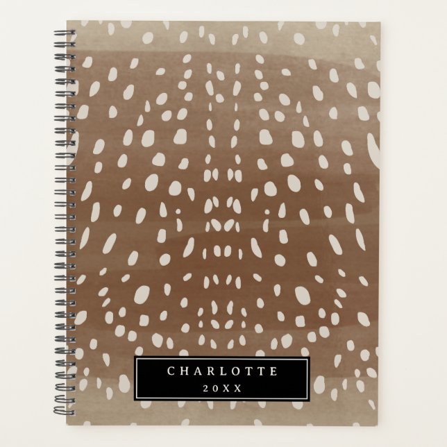 Baby Deer Spots Animal Print Pattern Planner (Front)