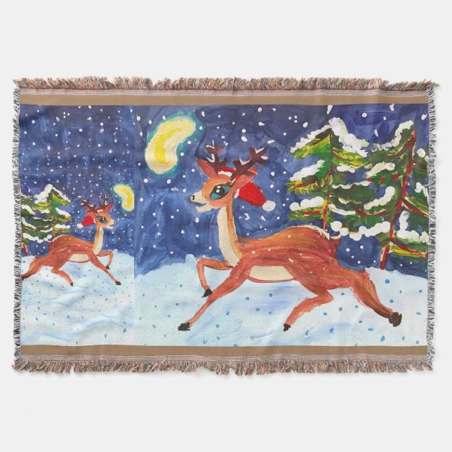 Baby Deer Throw Blanket (Front)
